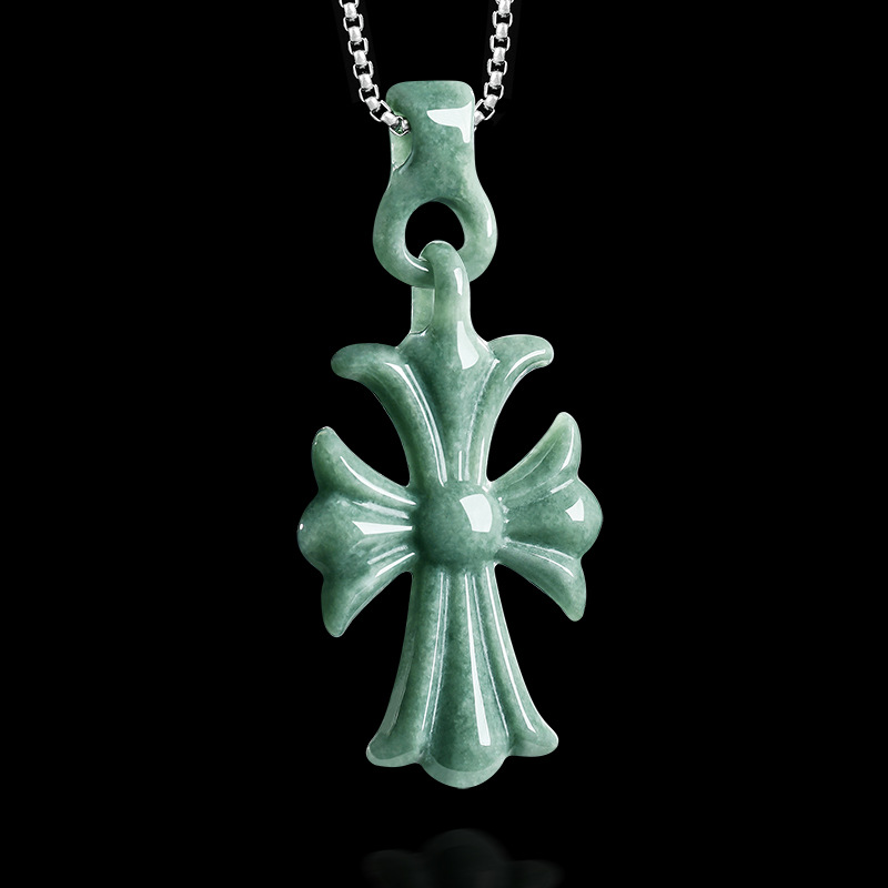Women'S Accessories Jewelry - Natuurlijke Birmese Jadeïet kruis hanger ketting