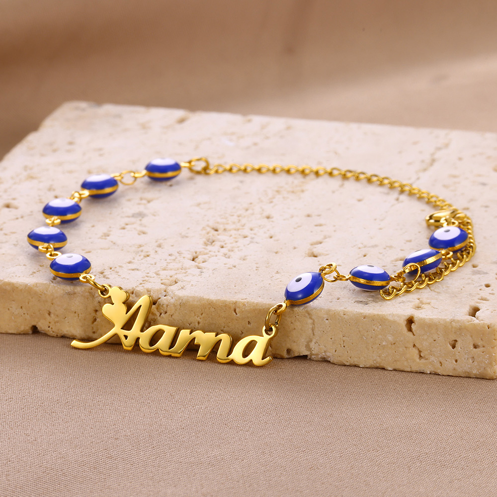 Evil Eye Bracelet - Aangepaste naam blauwe boze oog armbanden