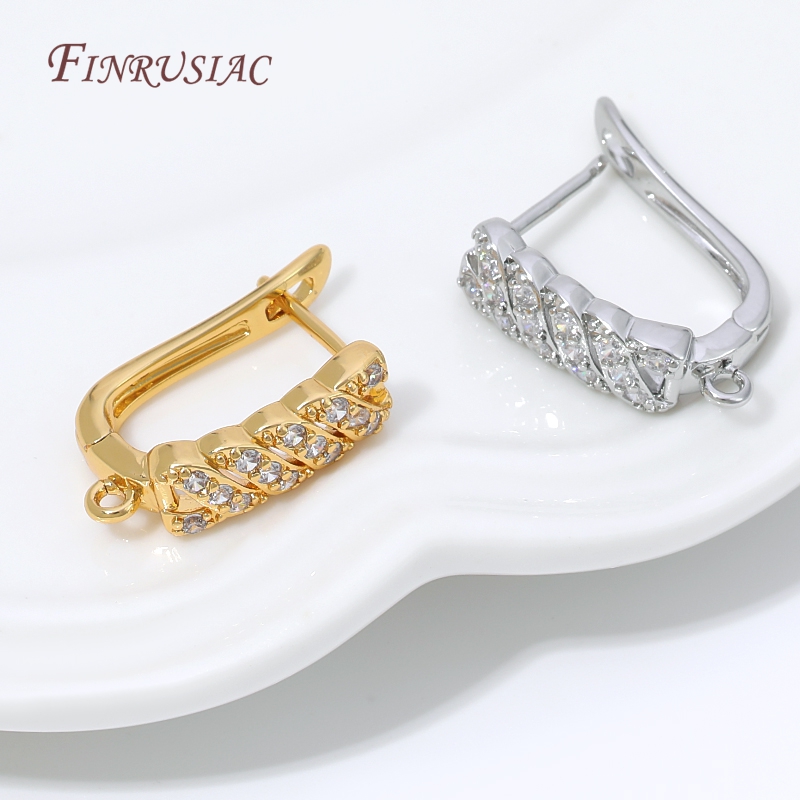 Wrap Ring Gold - 18K verguld zirkonia huggie oorbel sluiting