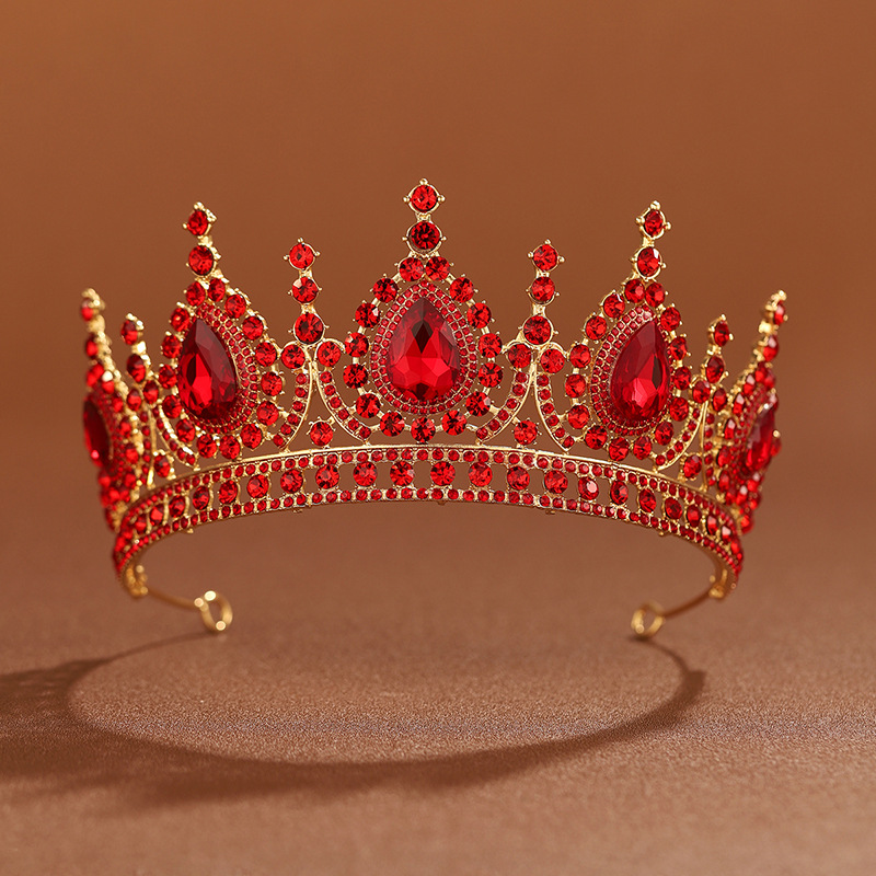 Women Accessories Dropshipping - Barokke Koningin Groene Kroon Kristal Tiara