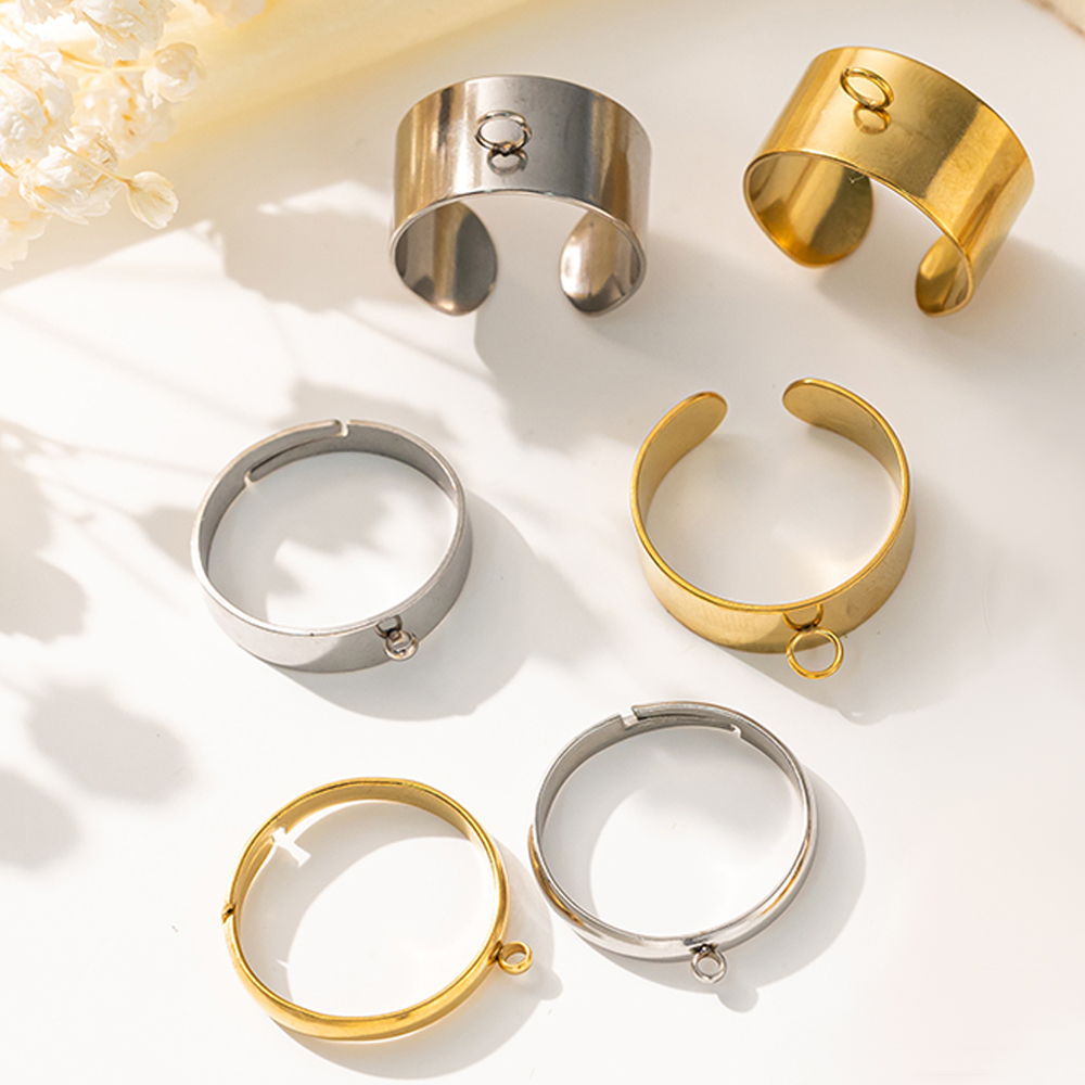 Women'S Accessories Rings - 5 stks/partij Rvs Goud Kleur Open