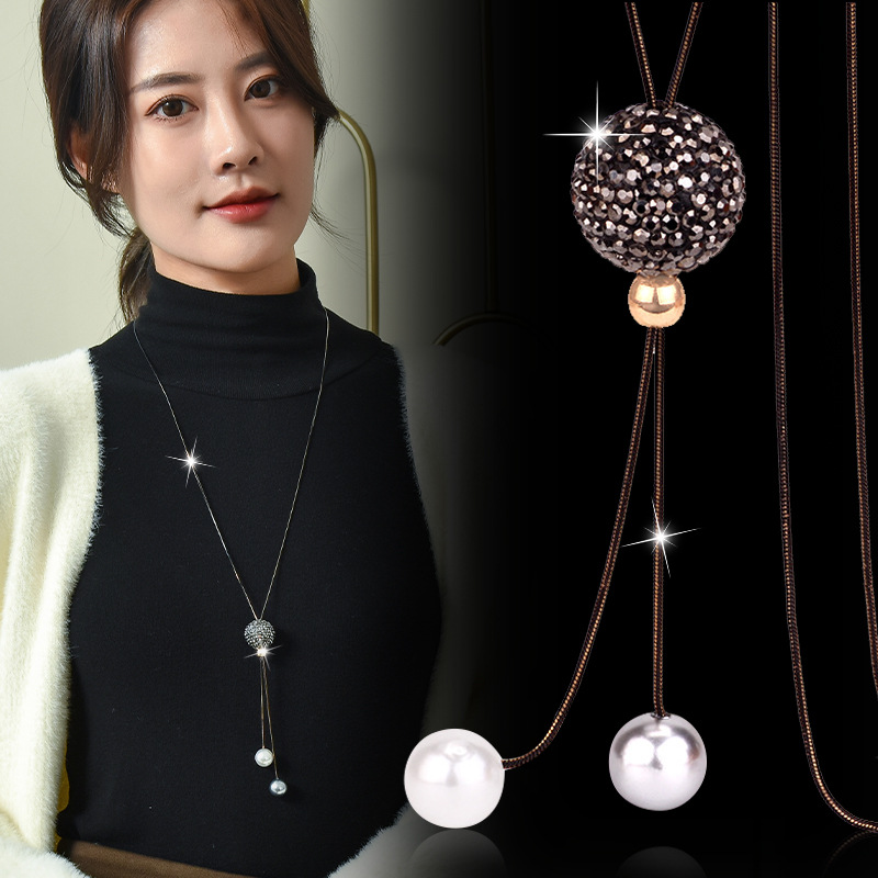 Zwarte Kristallen Bol Lange Ke - Women Jewelry Accessories For Black Dress recensie en prijs