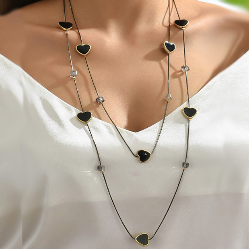 Multi lagen zwarte kralen kett - Women Jewelry Accessories For Black Dress recensie en prijs