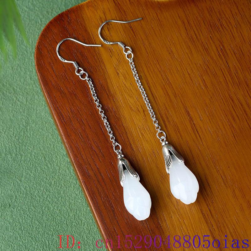 Witte echte jade bloem oorbell - Women'S Yellow Accessories recensie en prijs