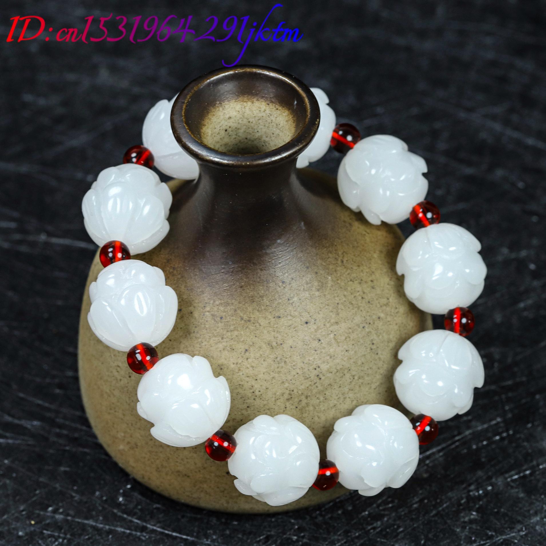 Witte echte jade lotus armband - Women'S Accessories Jewelry recensie en prijs