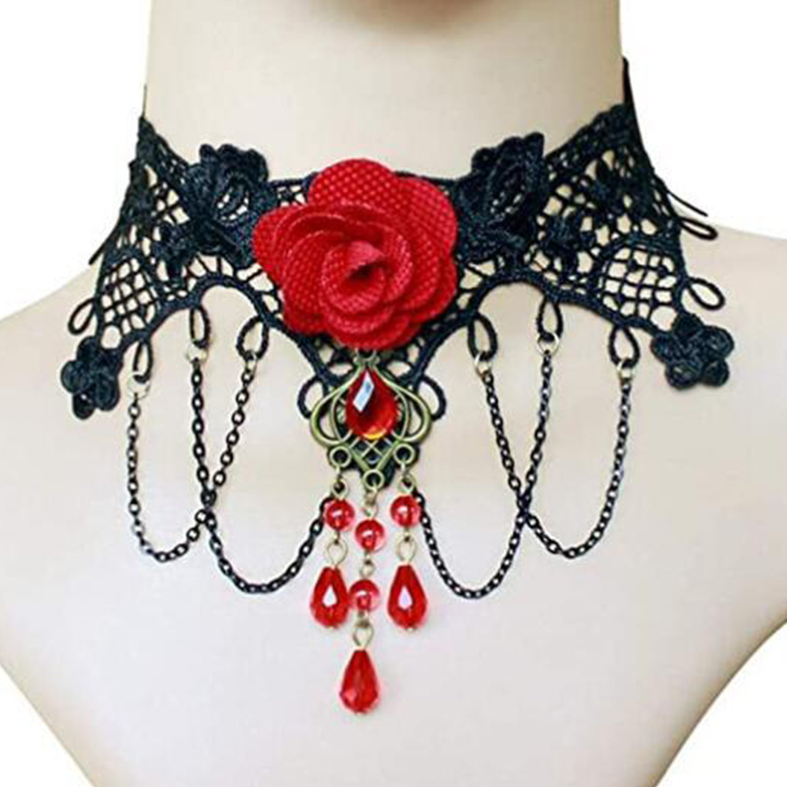 Court Gothic Zwart Kant Tie Ch - Women Jewelry Accessories For Black Dress recensie en prijs